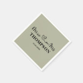 Serviette En Papier Mr and Mrs Elegant Simple | Cement Grey (Coin)