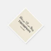 Serviette En Papier Mr and Mrs Elegant Simple | Natural White (Coin)