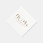 Serviette En Papier MR. & MRS. Gold Script Typographie Moderne Minimal (Coin)