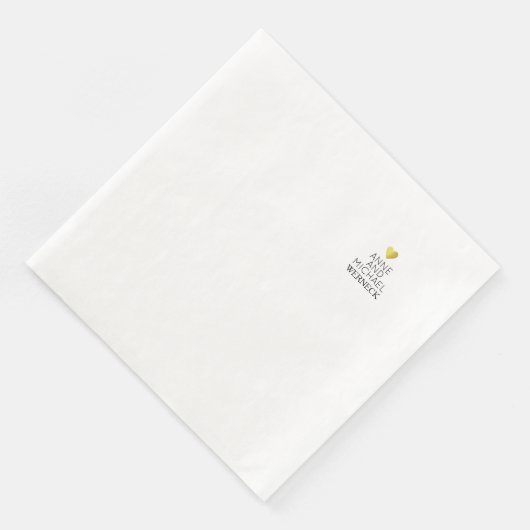 Serviette En Papier Mr & Mrs Names / Love Mariage White (Coin)