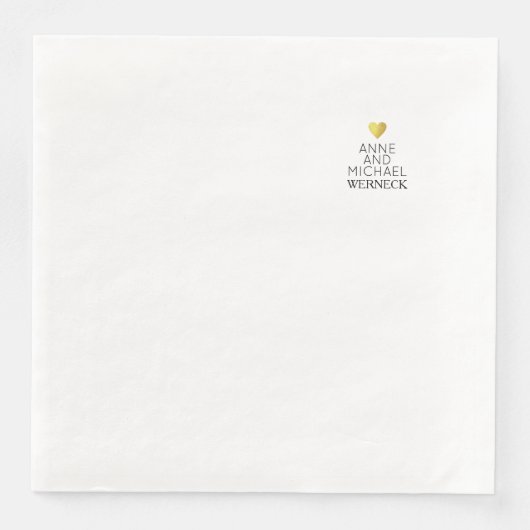 Serviette En Papier Mr & Mrs Names / Love Mariage White (Devant)