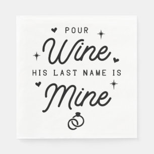 Serviette En Papier MRS Just Married Annonce de Mariage LLove Noir