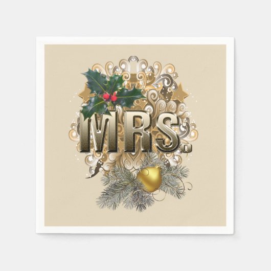 Serviette En Papier MRS. Premier Noël (Devant)