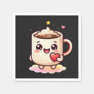 Serviette En Papier Mug Chocolat Chaud Mignon Kawaii avec Vecteur de C