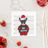 Serviette En Papier Mugshot Mauvais Père Noël Drôle Chien Noël (En situation)