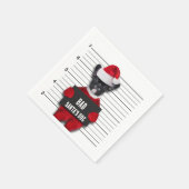 Serviette En Papier Mugshot Mauvais Père Noël Drôle Chien Noël (Coin)