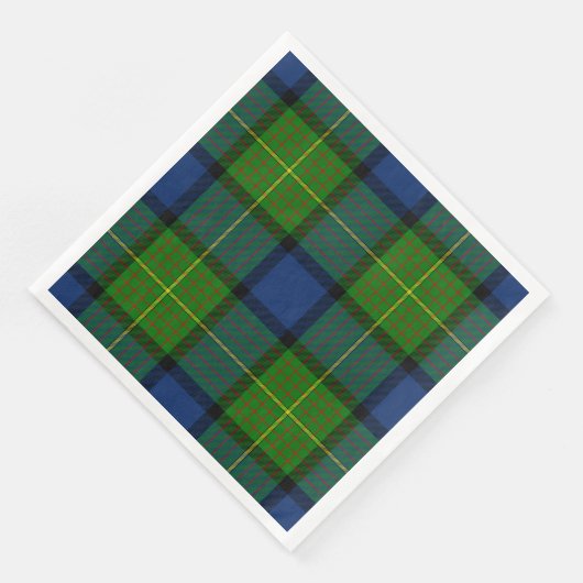 Serviette En Papier Muir Moore écossais vert bleu plaid (Coin)