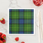 Serviette En Papier Muir Moore écossais vert bleu plaid (En situation)