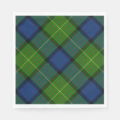 Serviette En Papier Muir Moore écossais vert bleu plaid (Devant)