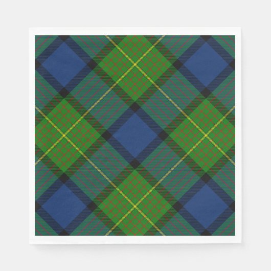 Serviette En Papier Muir Moore écossais vert bleu plaid (Devant)