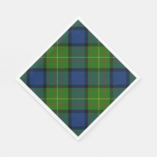 Serviette En Papier Muir Moore écossais vert bleu plaid (Coin)
