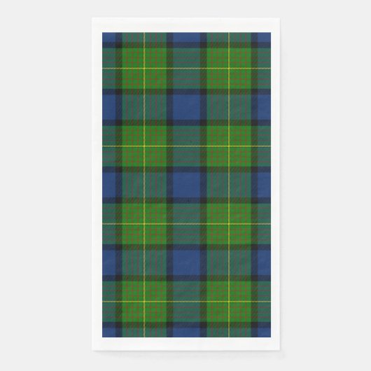 Serviette En Papier Muir Moore écossais vert bleu plaid (Devant)
