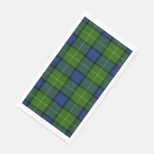 Serviette En Papier Muir Moore écossais vert bleu plaid (Coin)