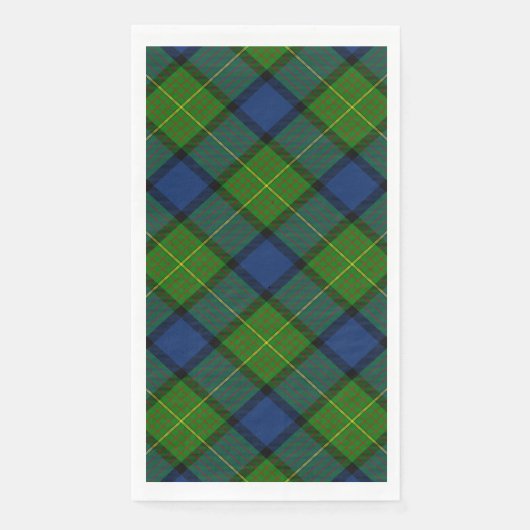 Serviette En Papier Muir Moore écossais vert bleu plaid (Devant)