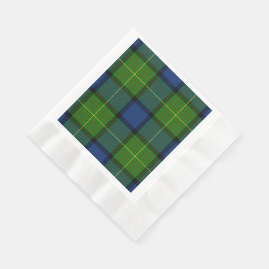 Serviette En Papier Muir Moore écossais vert bleu plaid (Coin)
