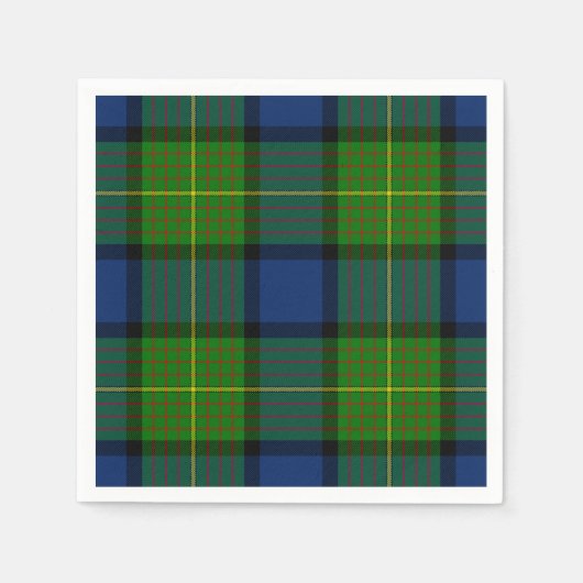 Serviette En Papier Muir Moore écossais vert bleu plaid (Devant)