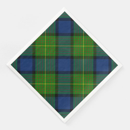 Serviette En Papier Muir Moore écossais vert bleu plaid (Coin)