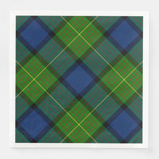 Serviette En Papier Muir Moore écossais vert bleu plaid (Devant)