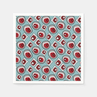 Serviette En Papier Multi-colored circles and rings retro sixties 