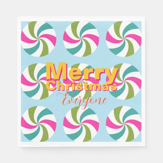 Serviette En Papier Multicolores de Noël Pepperment (Devant)