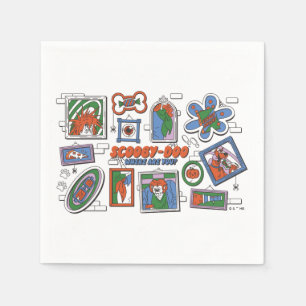 Serviette En Papier Mur de cadres photo d'Halloween de Scooby-Doo