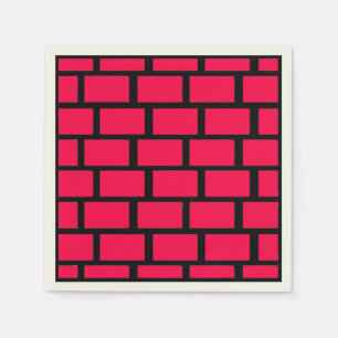 SERVIETTE EN PAPIER MUR EN BRIQUE ROUGE