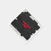 Serviette En Papier Mur en briques noir et blanc personnalisé (Coin)