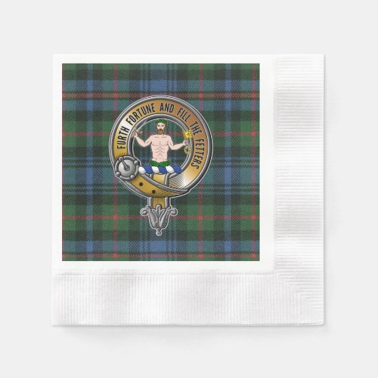 Serviette En Papier Murray Atholl Tartan & Badge (Devant)