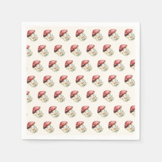 Serviette En Papier Mushroom Baby Shower 