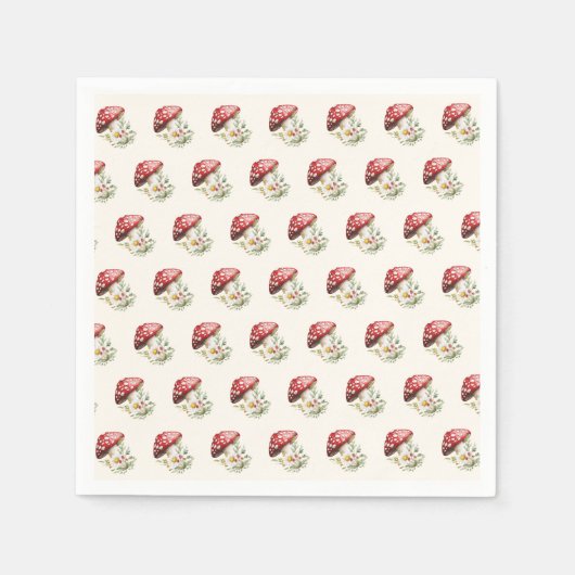 Serviette En Papier Mushroom Baby Shower  (Devant)