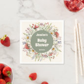 Serviette En Papier Mushroom Baby Shower  (En situation)