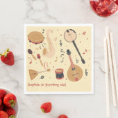 Serviette En Papier Music instruments kids birthday (En situation)