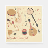 Serviette En Papier Music instruments kids birthday (Devant)