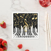 Serviette En Papier Music Note Clés de piano de luxe (En situation)