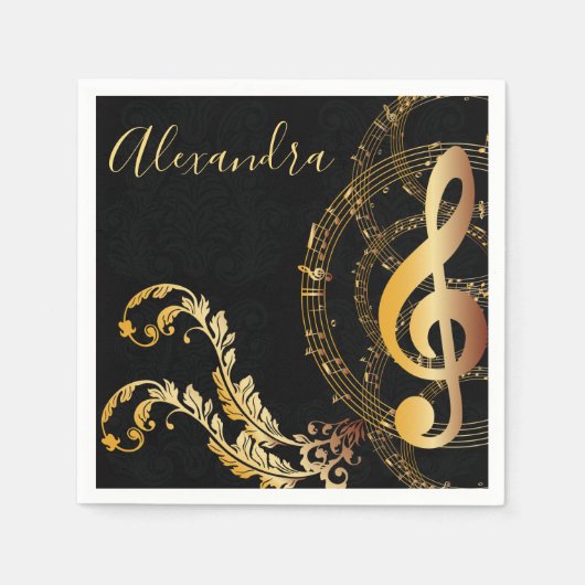 Serviette En Papier Music Note Design de luxe (Devant)