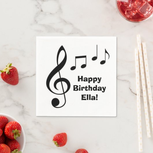 Serviette En Papier "Music Notes" Papier Napkins (En situation)