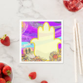 Serviette En Papier Musical Hemsa Bar Bat mitzvah Table Numéro de sièg (En situation)