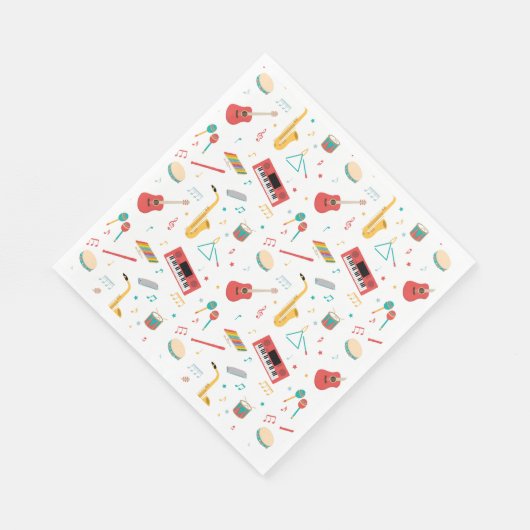 Serviette En Papier Musical Instruments Music Theme Pattern (Coin)
