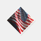 Serviette En Papier Musical Notes Floating On an American Flag (Coin)