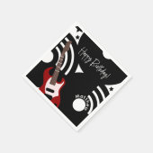 Serviette En Papier Musical Rock Star Electric Guitar Birthday (Coin)