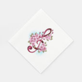 Serviette En Papier Musical treble clef notes with sakura flowers (Coin)