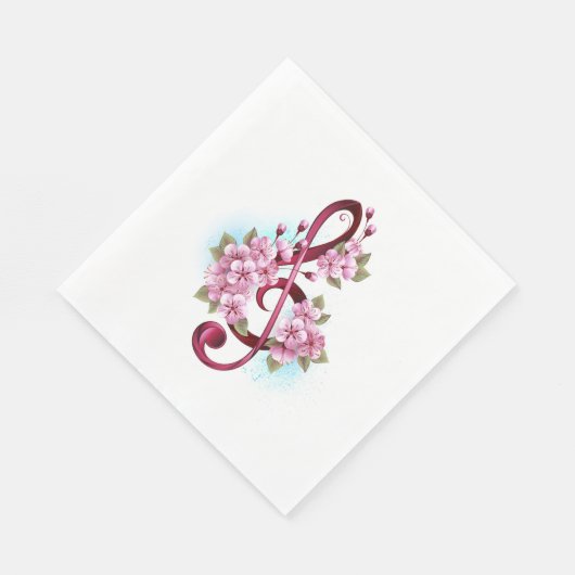 Serviette En Papier Musical treble clef notes with sakura flowers (Coin)