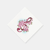 Serviette En Papier Musical treble clef notes with sakura flowers (Coin)