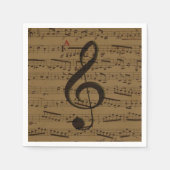 Serviette En Papier Musical Treble Clef Sheet Musique Classique (Devant)
