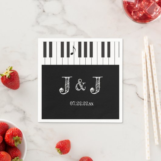 Serviette En Papier Musiciens créatifs Piano Keys papier Mariage (En situation)