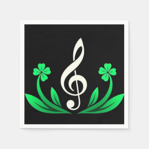 Serviette En Papier Musique avec clou de chance