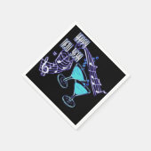 Serviette En Papier Musique bleue et cocktails Joyeux Nouvel An Napkin (Coin)