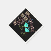 Serviette En Papier Musique bleue et or et cocktails Nouvel An Serviet (Coin)