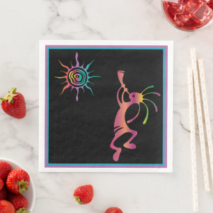 Serviette En Papier Musique Coloré Sud-Ouest Kokopelli Napkins