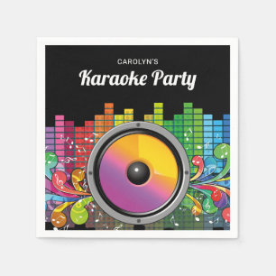 Serviette En Papier Musique colorée Karaoké Anniversaire Papier de fêt